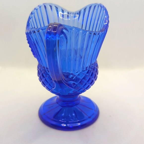 Blue Fostoria Glass Pitcher/Creamer - Avon - Picture 2 of 6